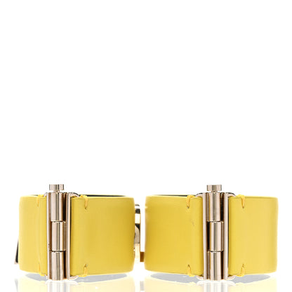 Chanel Calfskin Logo Cuff Bracelet S Yellow Gold 3 of 5