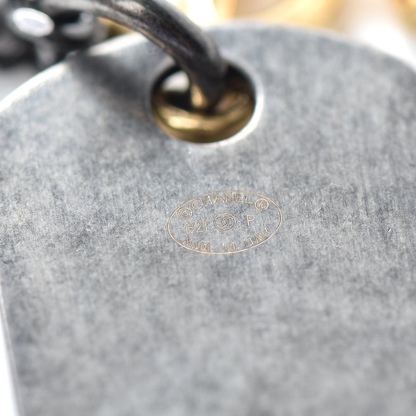 Ruthenium ID Dog Tag Charm Necklace Silver Gold