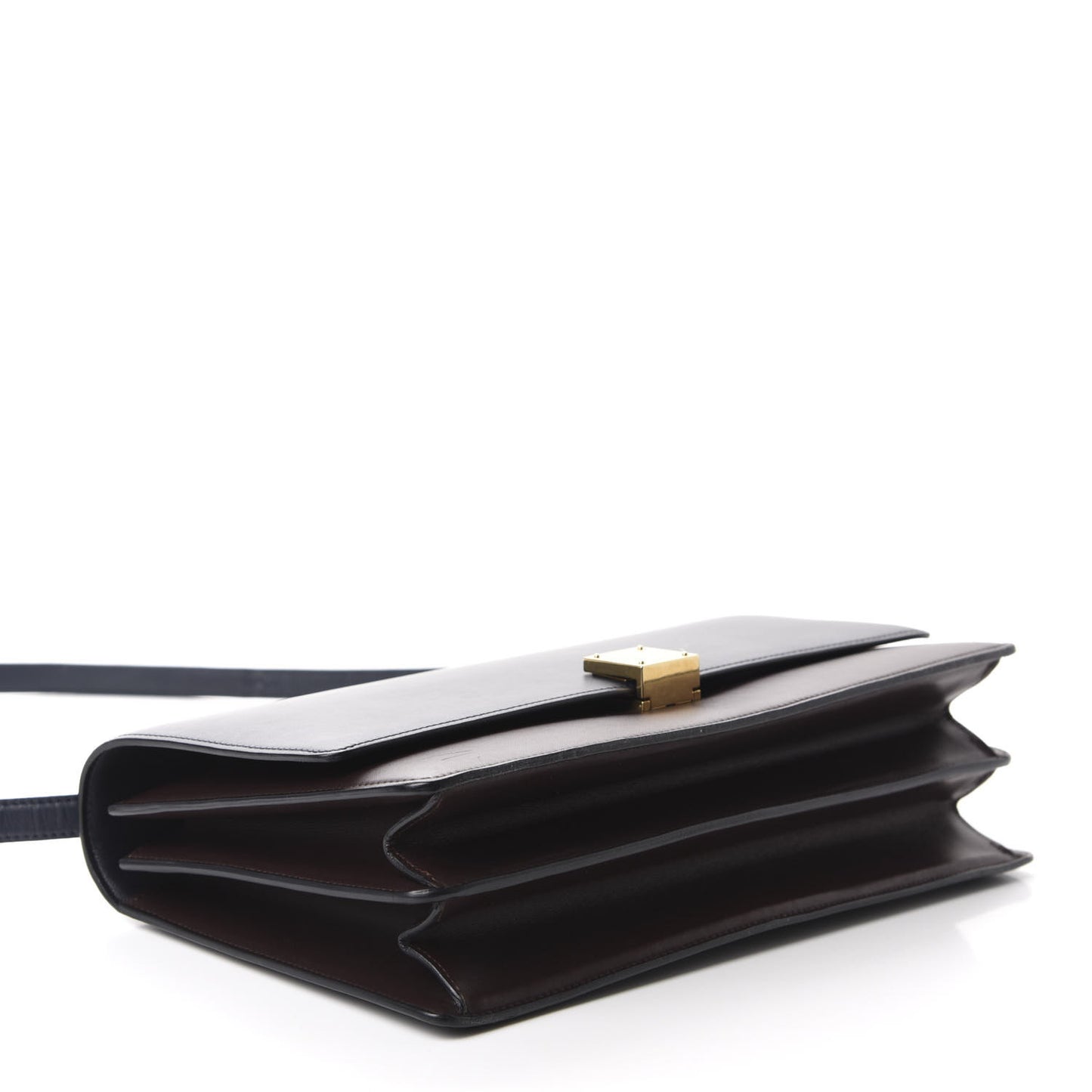 Calfskin Bicolor Medium Case Flap Navy Burgundy