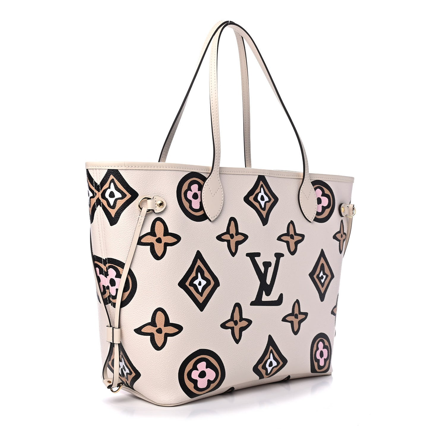 Monogram Giant Wild At Heart Neverfull MM Creme