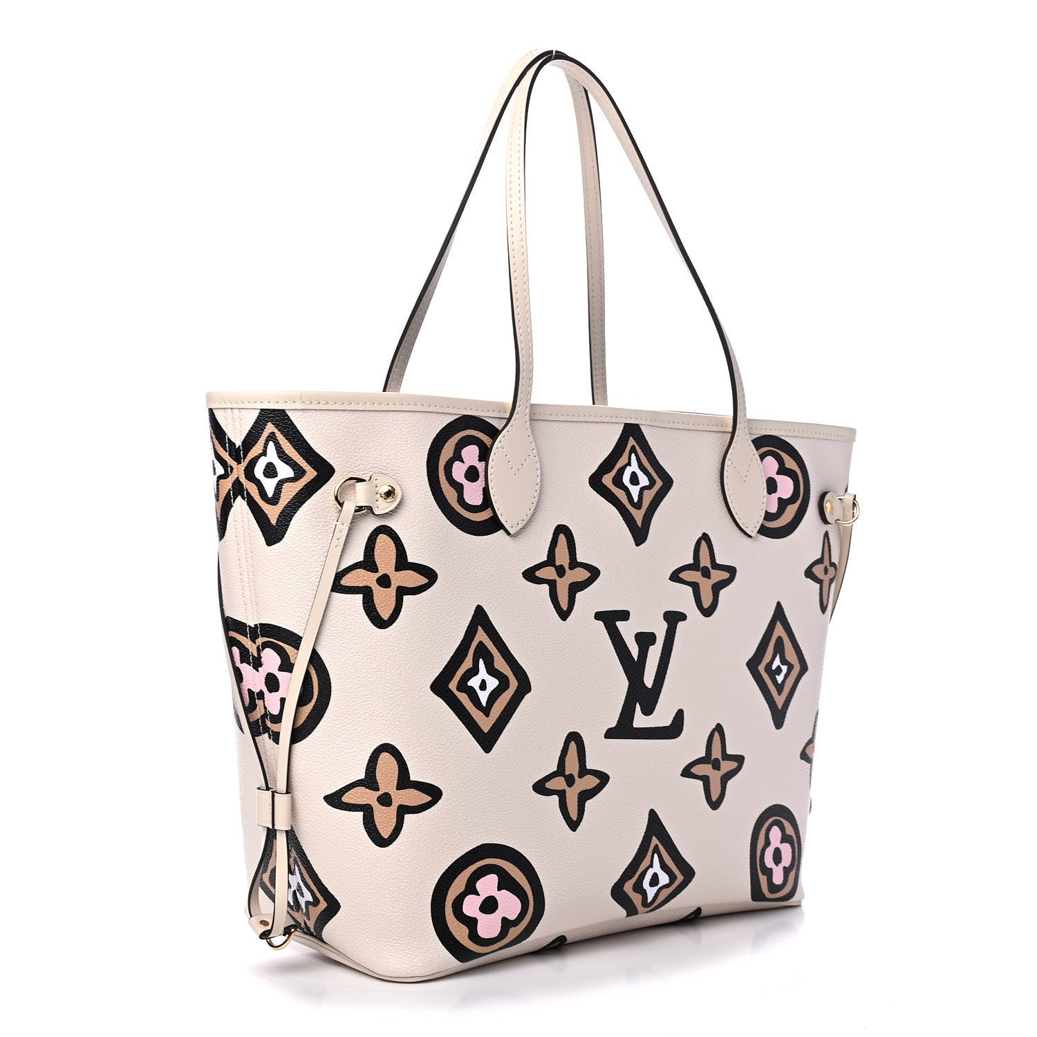 Louis Vuitton Monogram Giant Wild At Heart Neverfull MM Creme 2 of 4