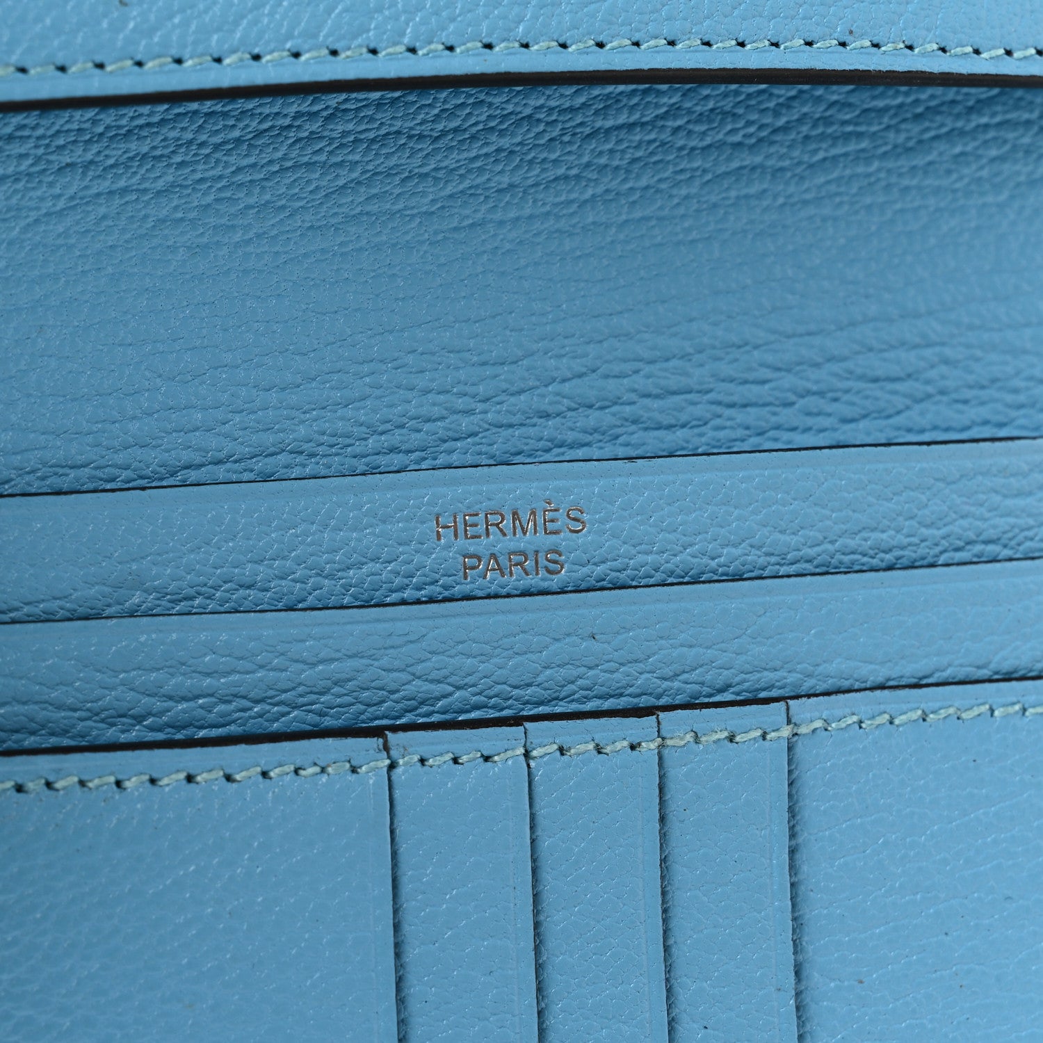 Hermes Chevre Mysore Bearn Compact Wallet Celeste 6 of 8