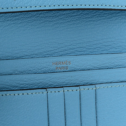 Hermes Chevre Mysore Bearn Compact Wallet Celeste 6 of 8