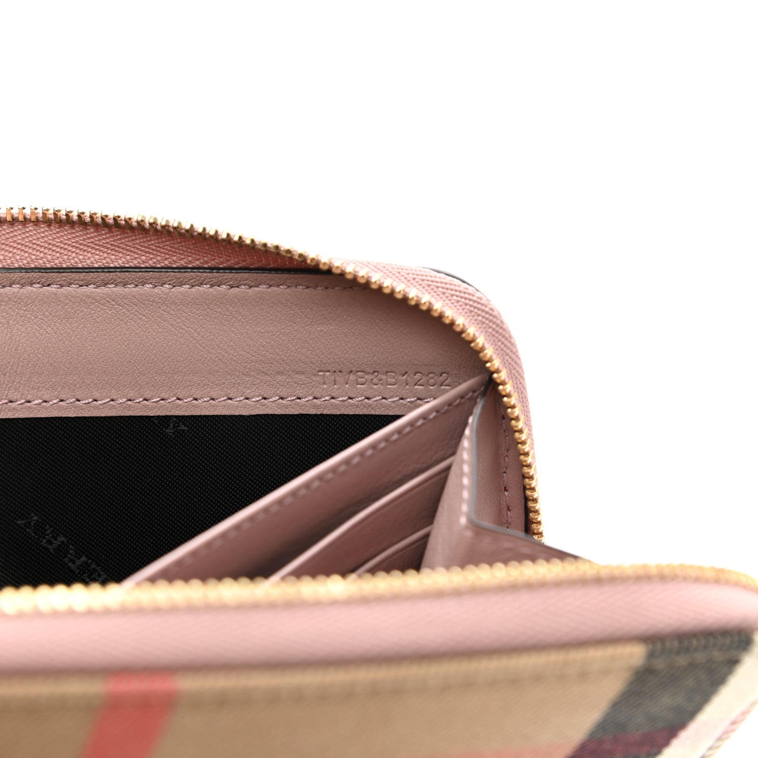 Burberry Grainy Calfskin House Check Elmore Zip Around Wallet Mauve Pink 6 of 8