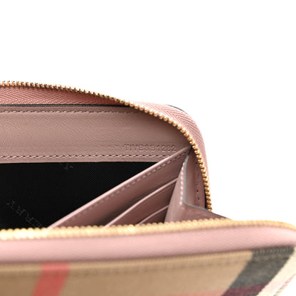 Burberry Grainy Calfskin House Check Elmore Zip Around Wallet Mauve Pink 6 of 8