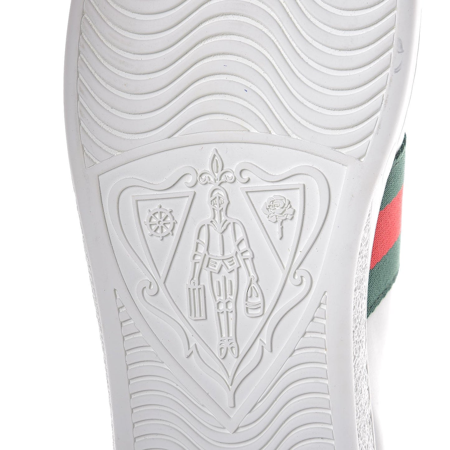 Calfskin Web Studded Arrow Ace Sneakers 36.5 White