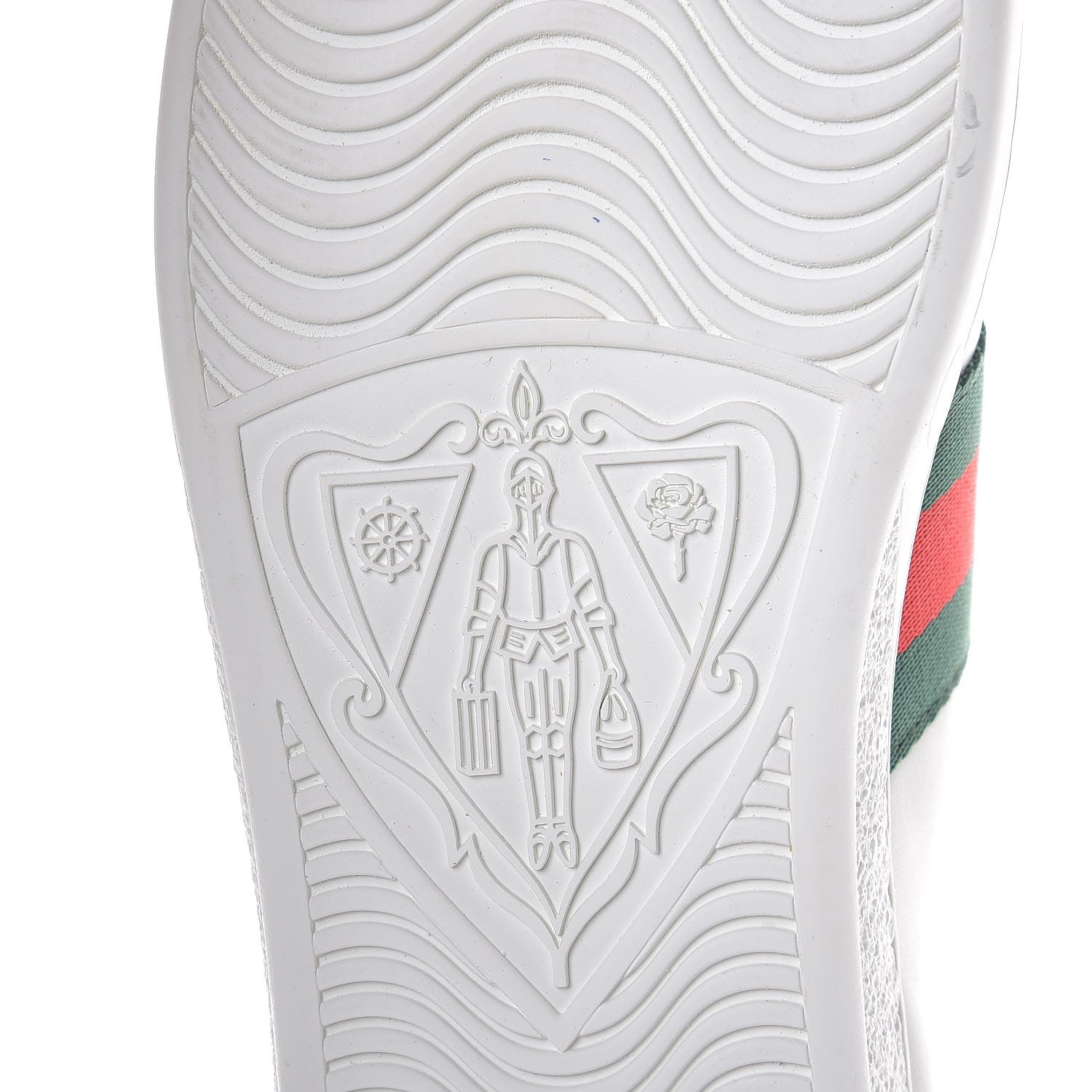 Gucci Calfskin Web Studded Arrow Ace Sneakers 36.5 White 6 of 12