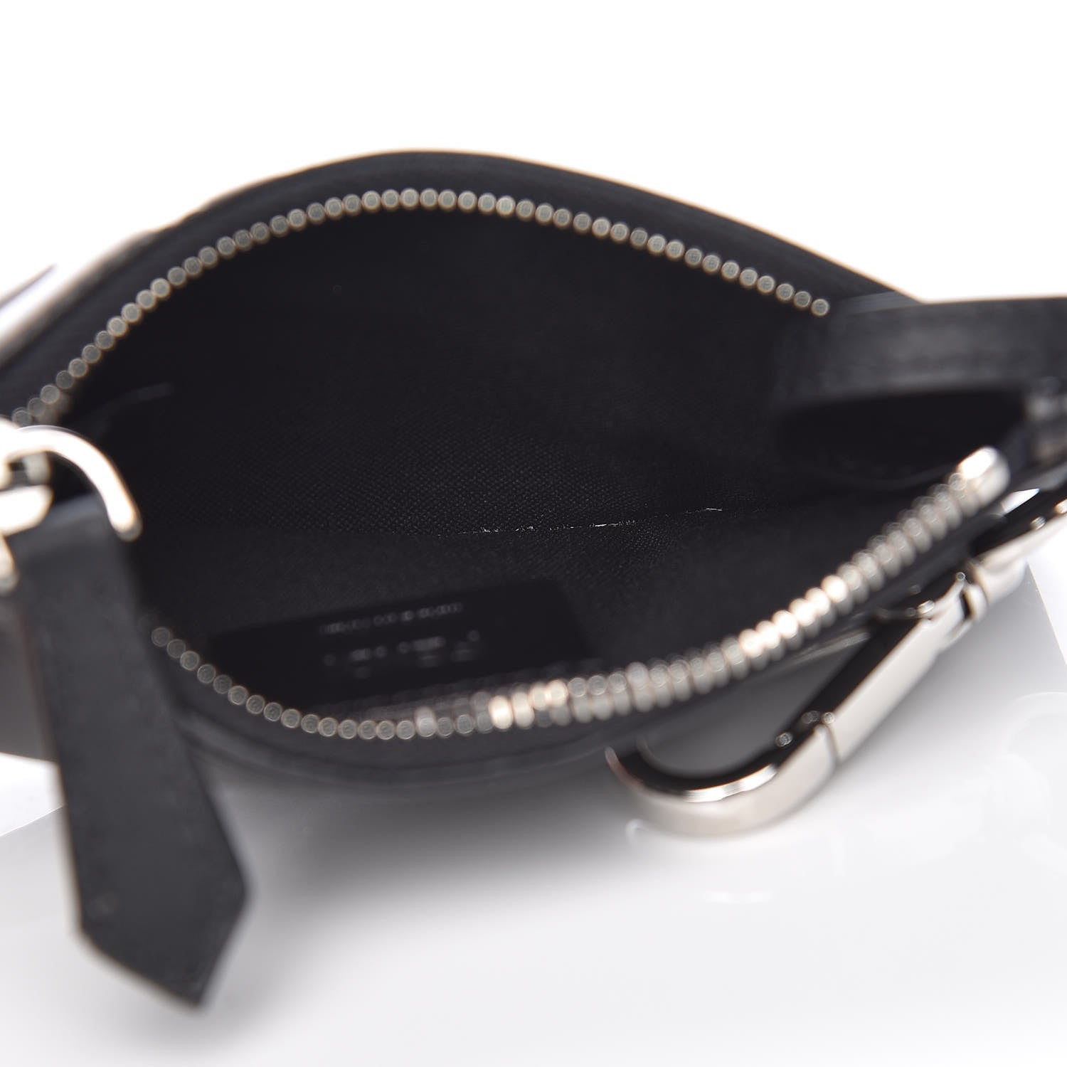 Fendi Vitello Century Bi-Color FF 1974 Embossed Coin Purse Maya Black 5 of 8