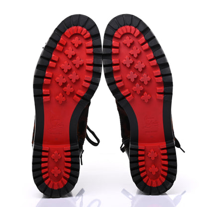 Christian Louboutin Calfskin Pony Fox Spikes TS Croc Flat Boots 38 Black Roux 5 of 14
