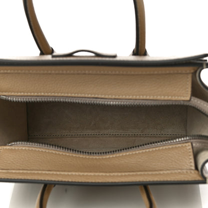 Celine Drummed Calfskin Nano Luggage Dune 5 of 10