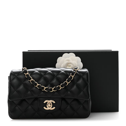 Chanel Lambskin Quilted Mini Rectangular Flap Black Black 11 of 11
