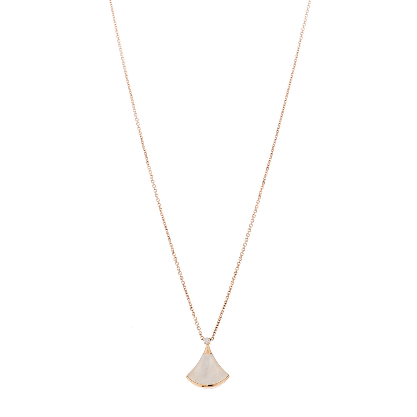 18K Rose Gold Diamond Mother of Pearl Small Divas' Dream Pendant Necklace