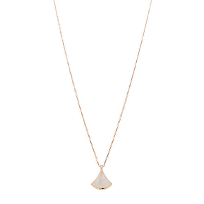 Bulgari 18K Rose Gold Diamond Mother of Pearl Small Divas' Dream Pendant Necklace 1 of 6