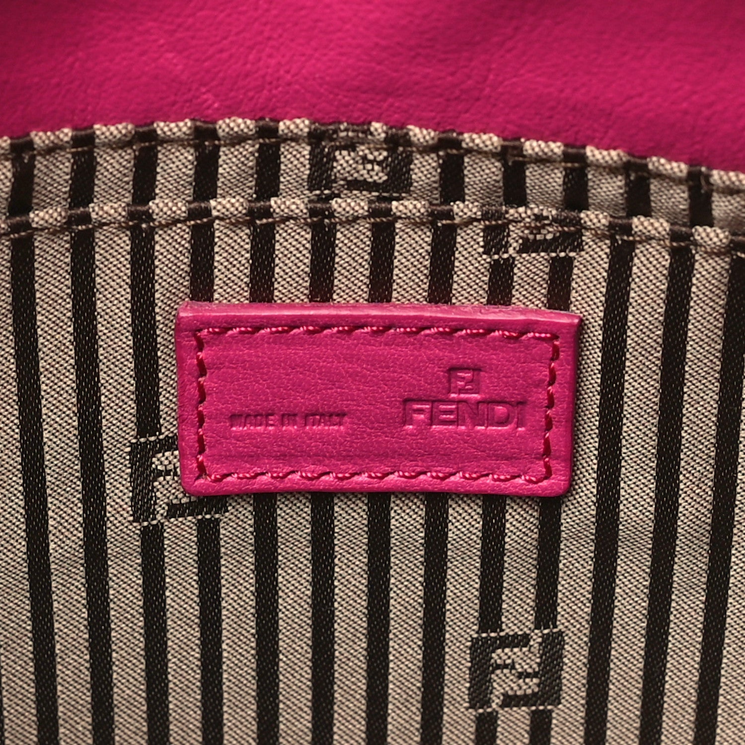 Fendi Vitello Flamingo Fendista Pouchette Crossbody Lampone 6 of 10