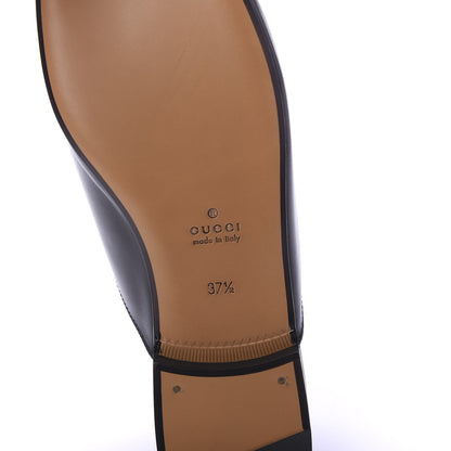 Gucci Calfskin Flower Embroidered Womens Princetown Slippers 37.5 Black 6 of 8