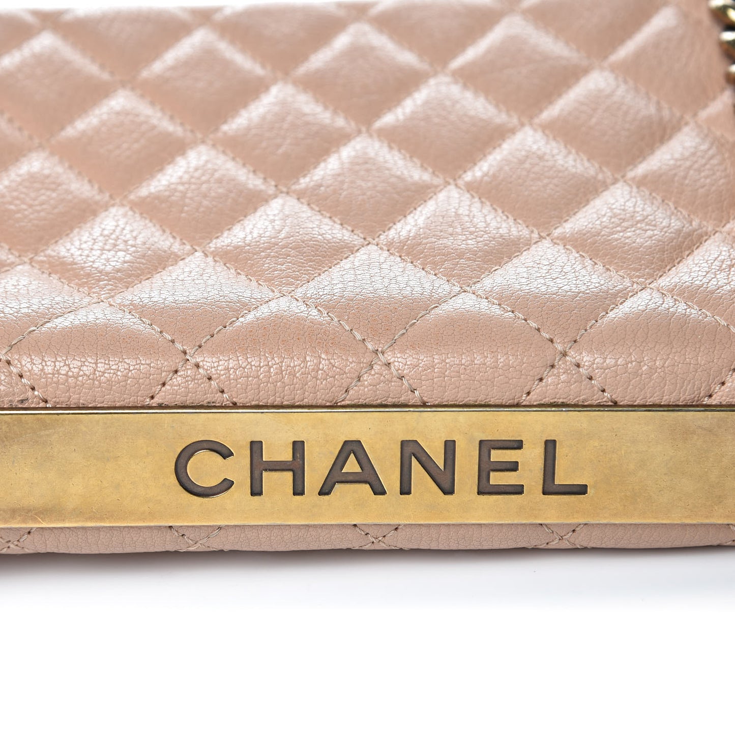 Goatskin Quilted Rita Flap Beige