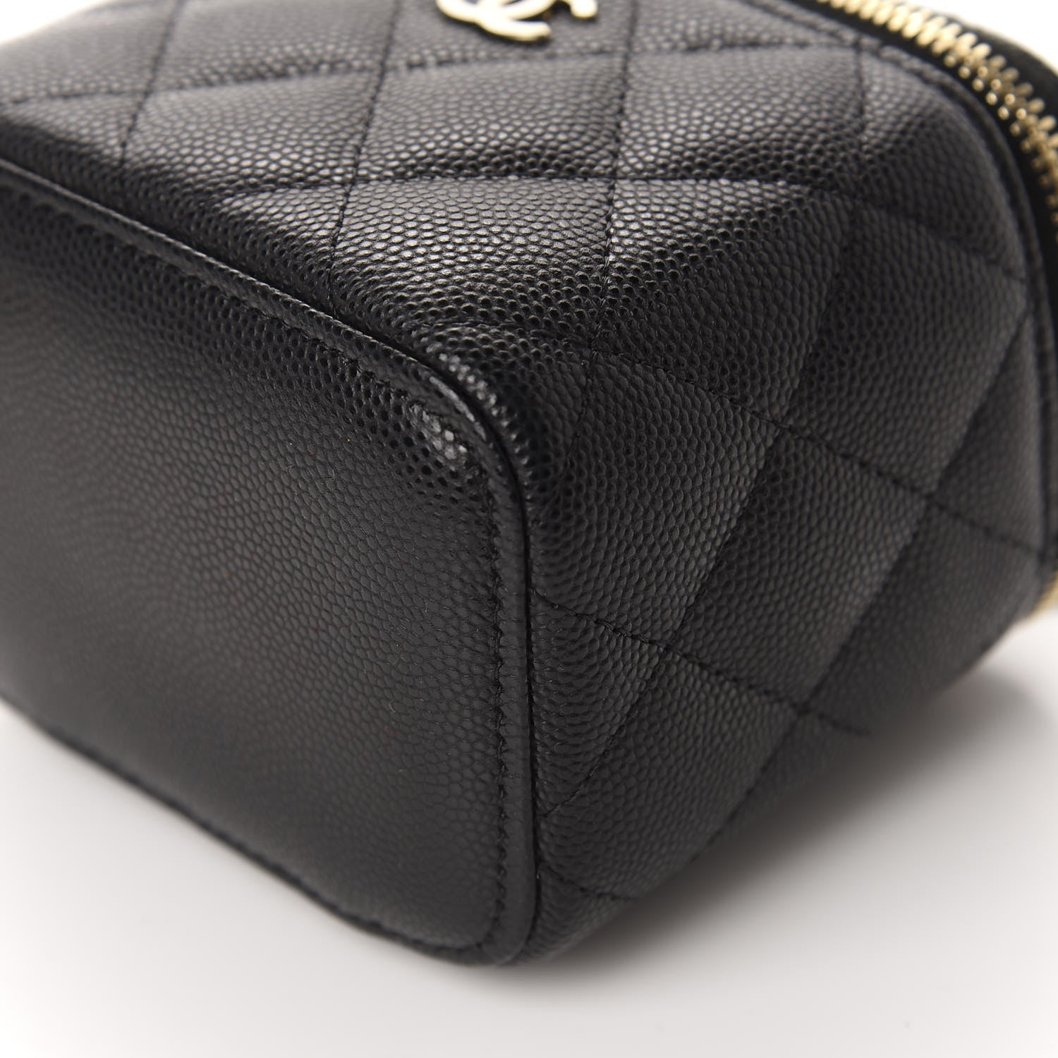 Chanel Caviar Quilted Mini Vanity Case With Chain Black 7 of 11