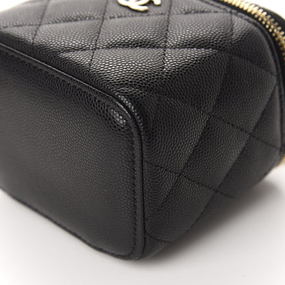 Chanel Caviar Quilted Mini Vanity Case With Chain Black 7 of 11
