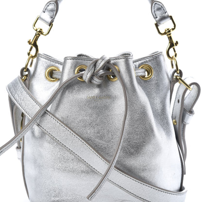 Saint Laurent Metallic Calfskin Small Emmanuelle Bucket Bag Silver 8 of 19