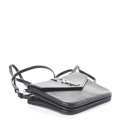 Saint Laurent Calfskin Monogram Tri Pocket Crossbody Bag Black 4 of 10