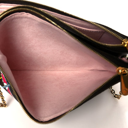 Louis Vuitton Monogram 2020 Christmas Animation Big Wheel Double Zip Pochette Rose Ballerine 8 of 13