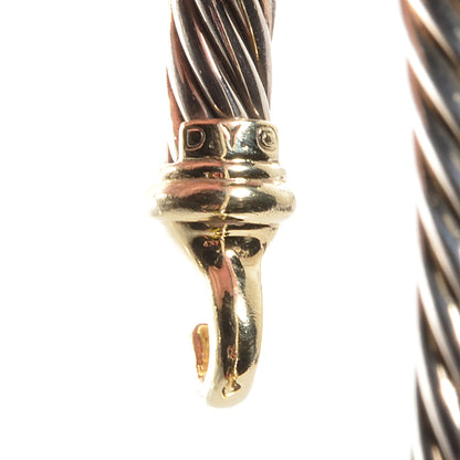 David Yurman Sterling Silver 14K Yellow Gold 7mm Cable Classic Buckle Bracelet 6 of 6