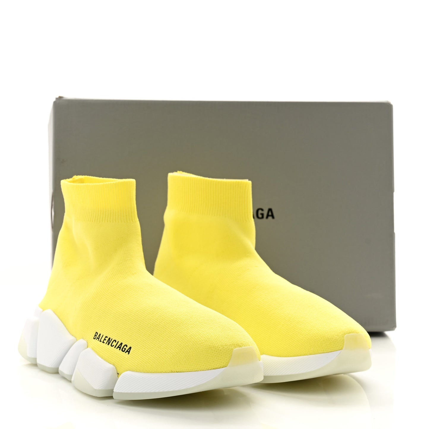 Ribbed Knit Womens Speed 2.0 Transparent Sole Sneakers 39 Yellow