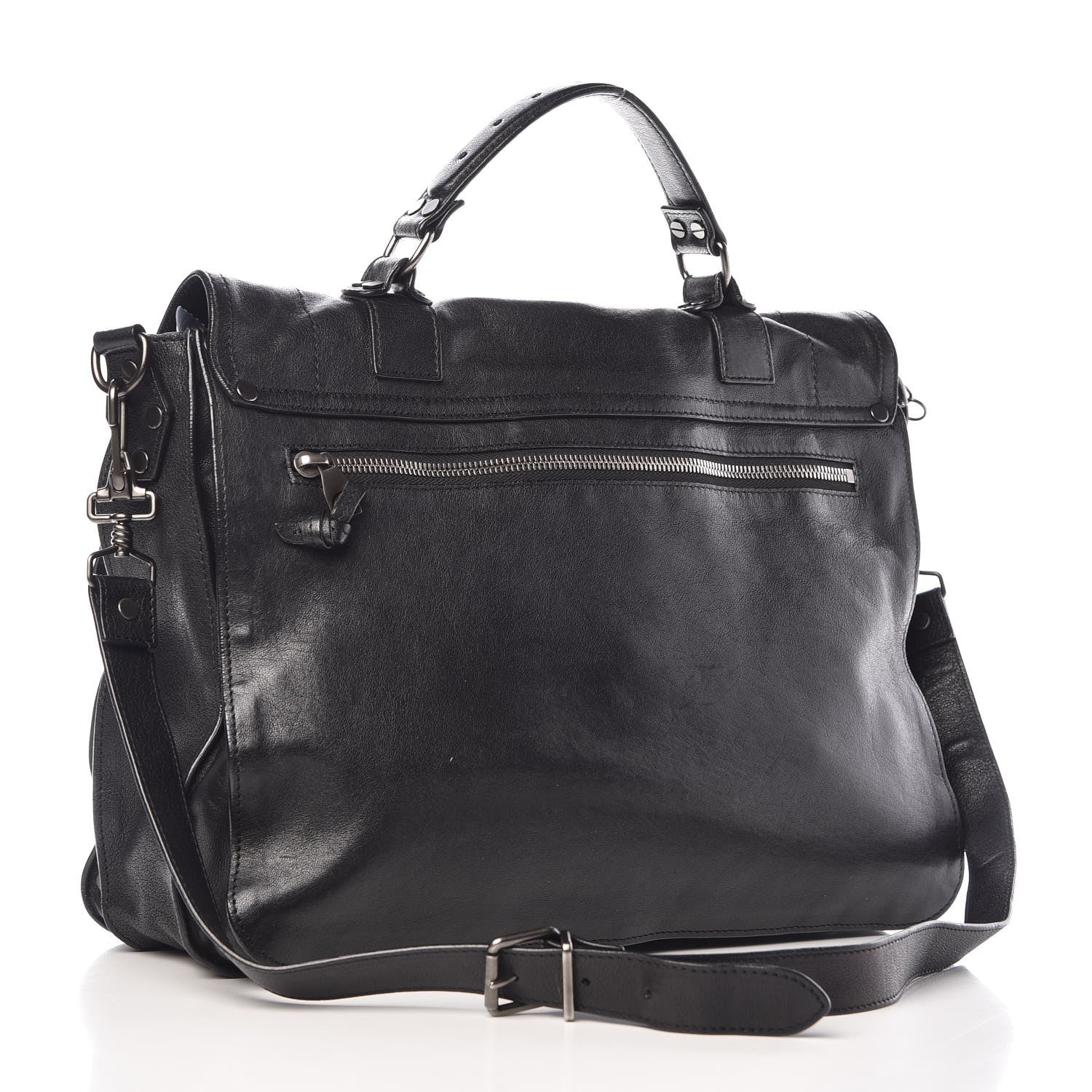 Proenza Schouler Lambskin PS1 Large Satchel Black 4 of 9