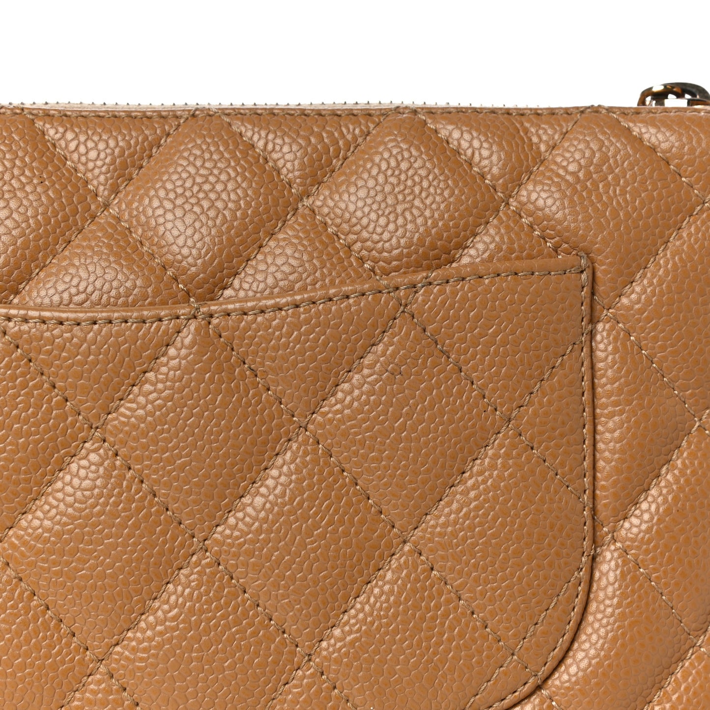 Caviar Quilted Timeless CC Shoulder Bag Beige