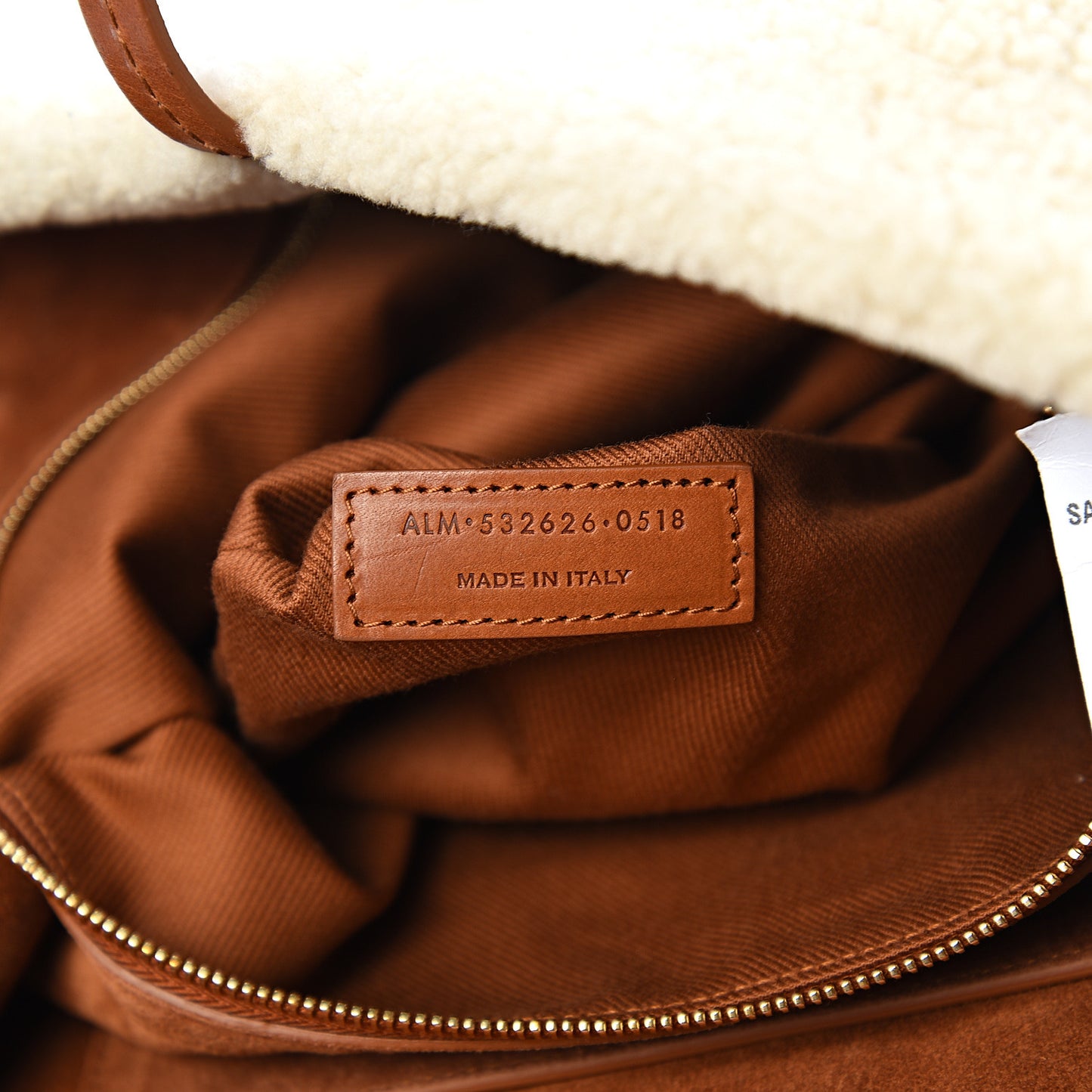 Shearling East West Tote Natural