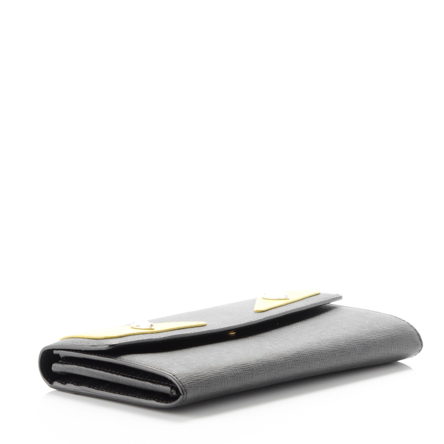 Fendi Vitello Elite Crystal Monster Eyes Simply Continental Wallet Black Cedro 4 of 7