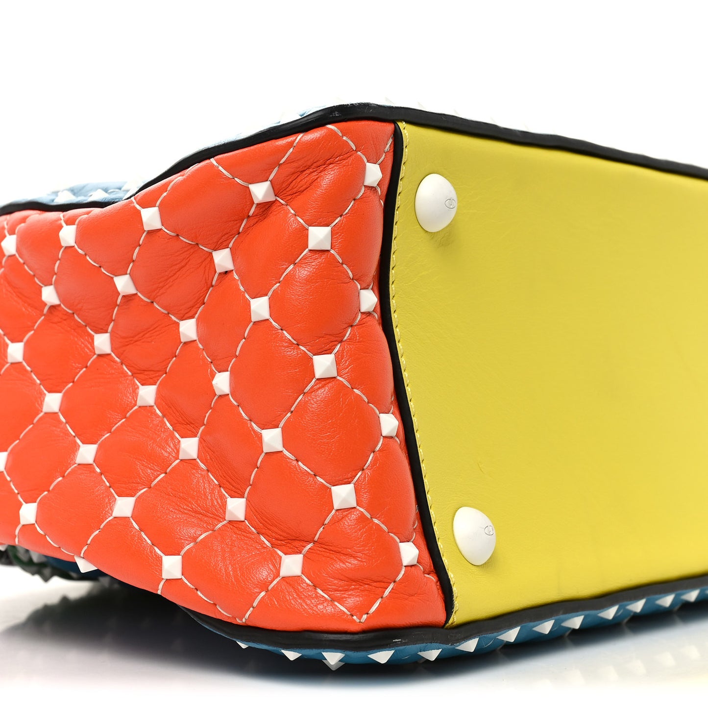 Lambskin Free Rockstud Spike Bowling Bag Multicolor