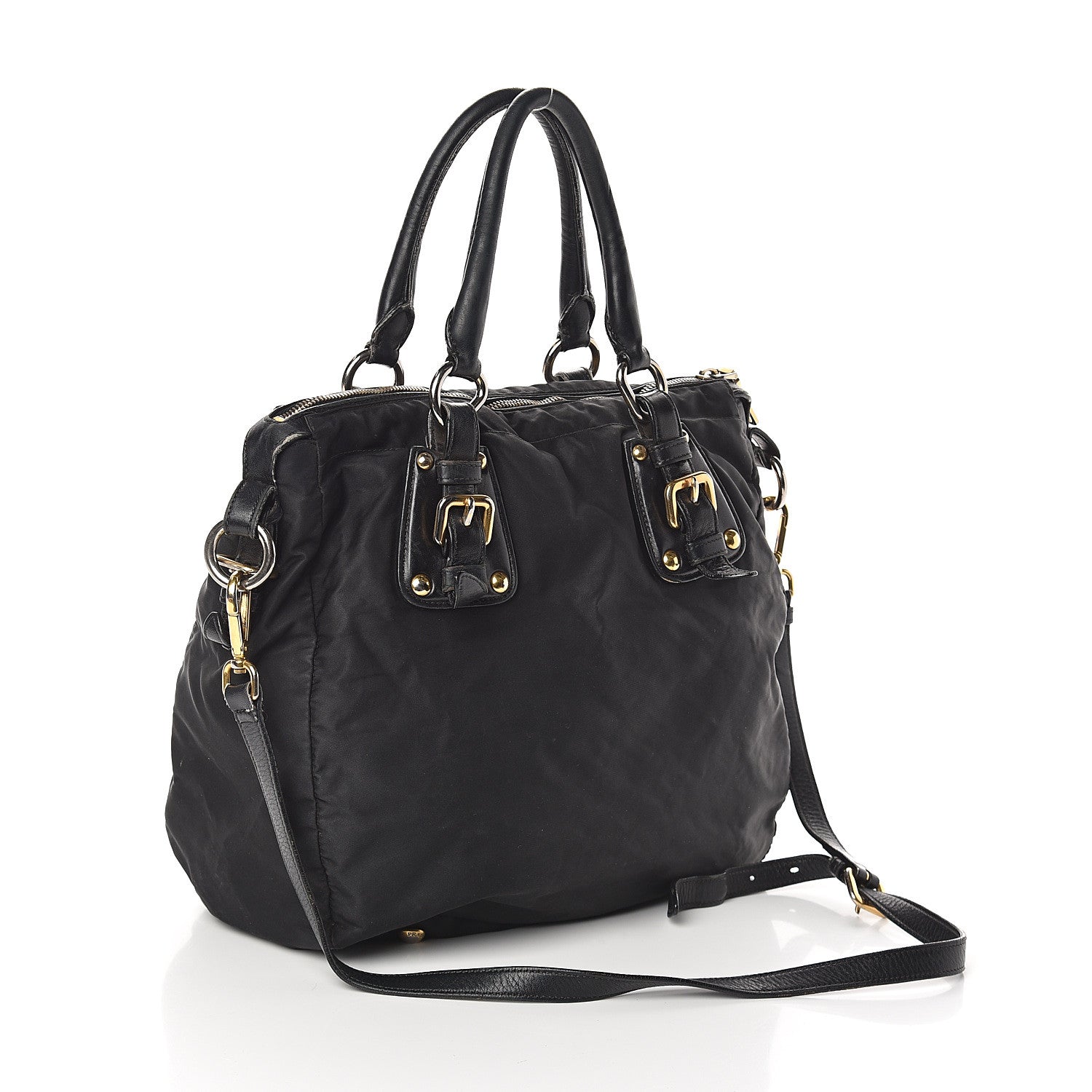 Prada Tessuto Nylon Jacquard Logo Tote Black 2 of 8