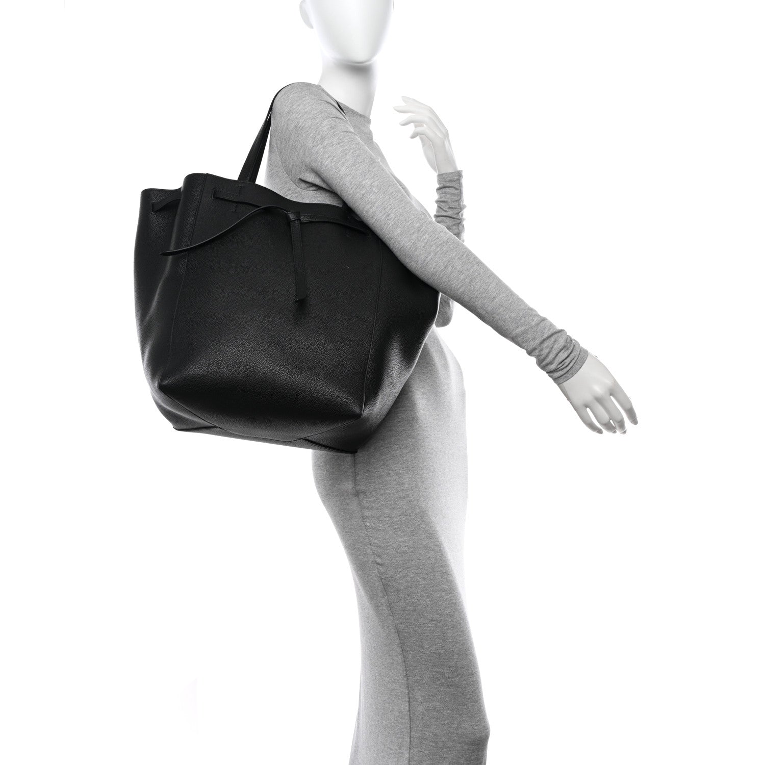 Celine Soft Grained Calfskin Small Belt Cabas Phantom Black 2 of 12
