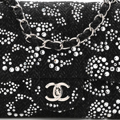 Chanel Tweed Swarovski Crystal Leopard Jumbo Flap Black 7 of 9