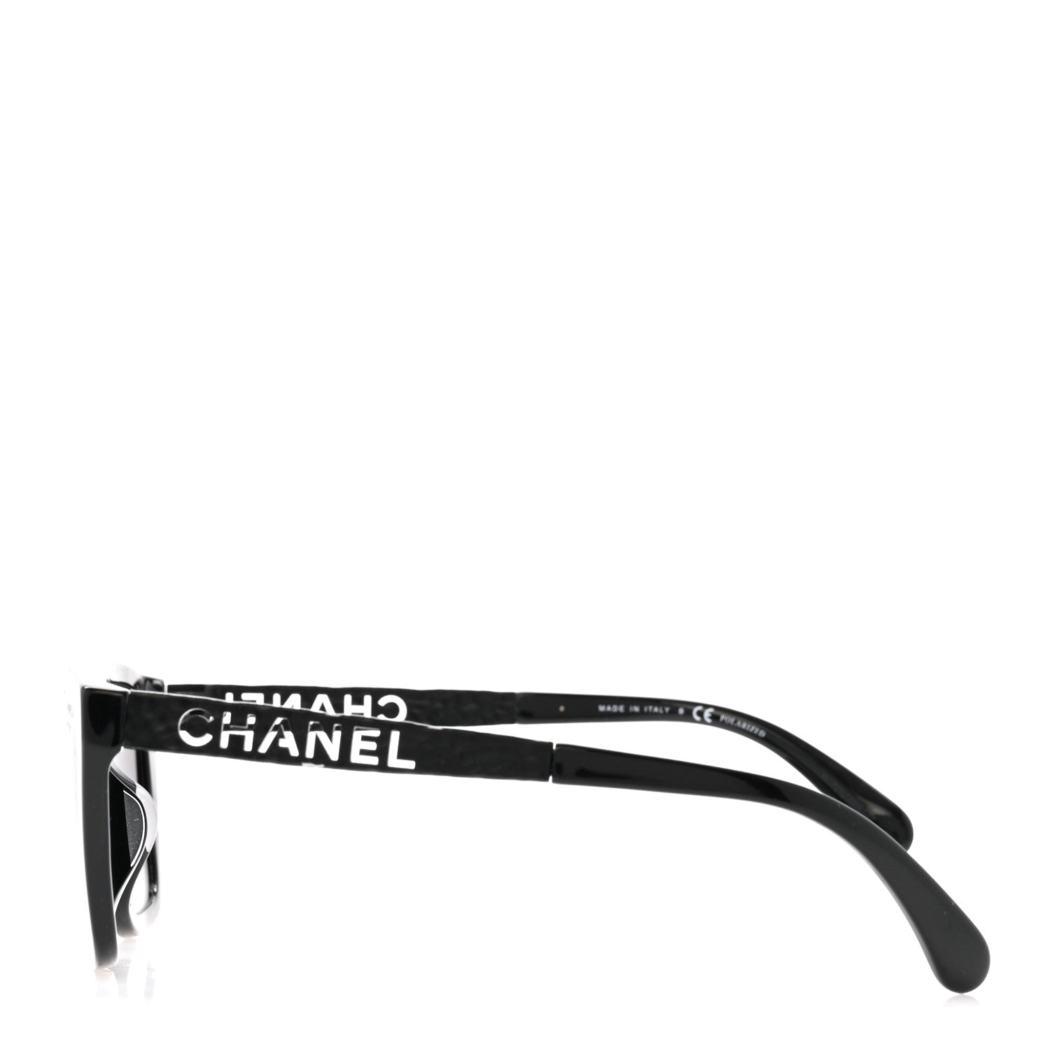 Chanel Acetate Metal Polarized Rectangle Sunglasses 5442 Black