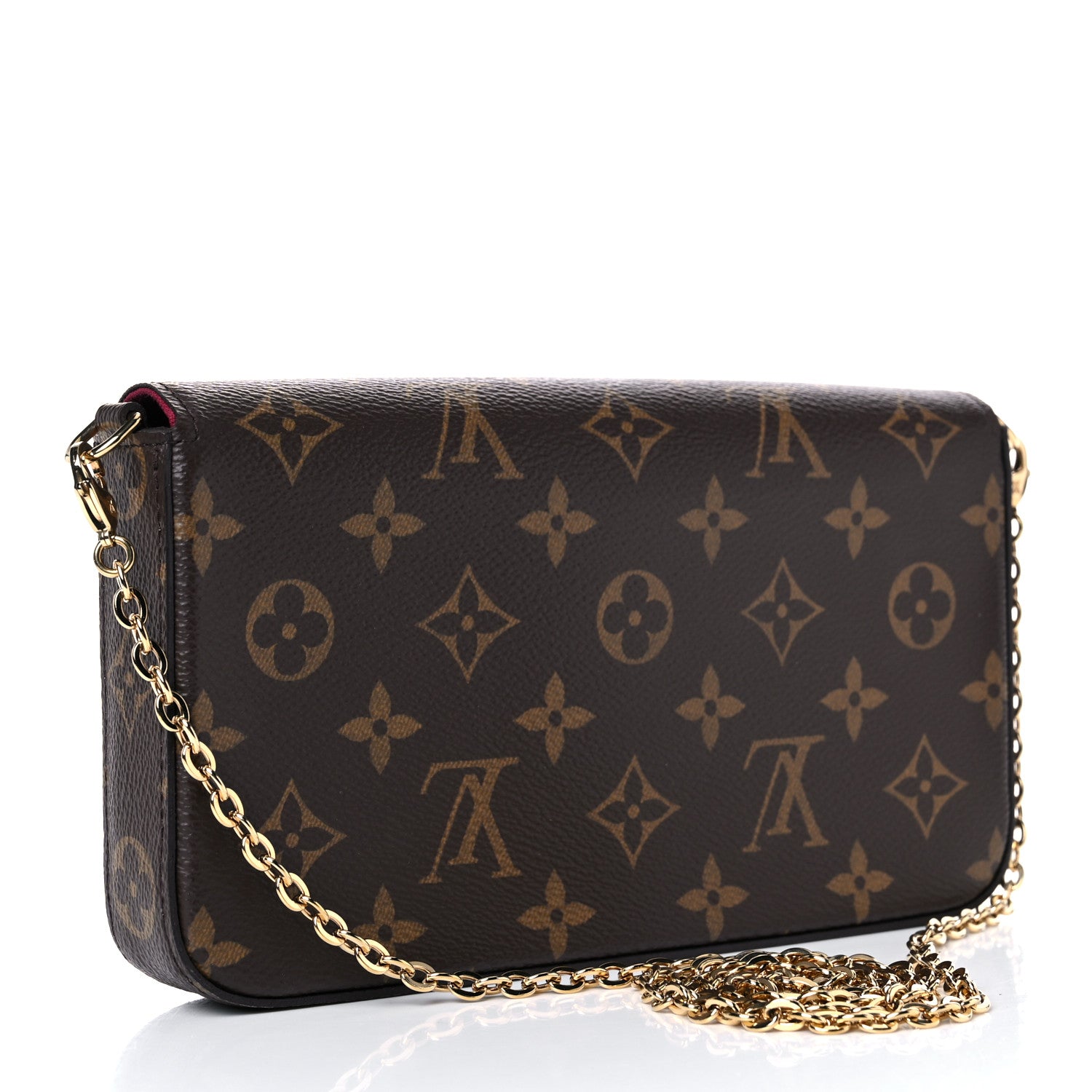Louis Vuitton Monogram Pochette Felicie Chain Wallet Fuchsia 4 of 10