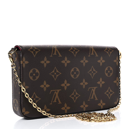 Louis Vuitton Monogram Pochette Felicie Chain Wallet Fuchsia 4 of 10