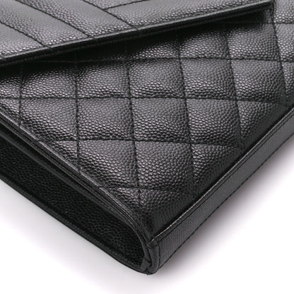 Saint Laurent SAINT LAURENT Grain De Poudre Mixed Matelasse Triquilt Monogram Chain Wallet Black 7 of 10