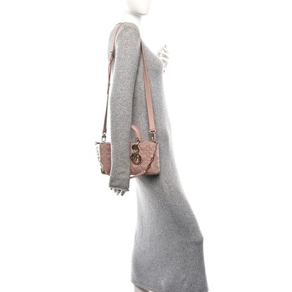 Christian Dior Lambskin Cannage Heart Medium Lady D-Joy Rose Des Vents 2 of 9