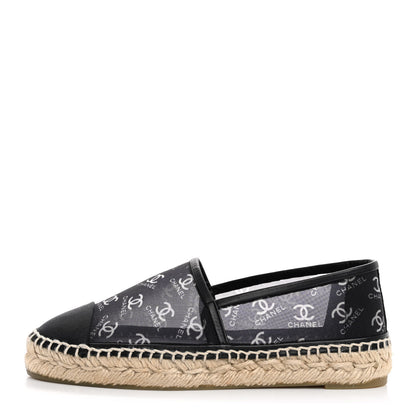 Chanel Mesh Grosgrain CC Espadrilles 36 Black White 1 of 9