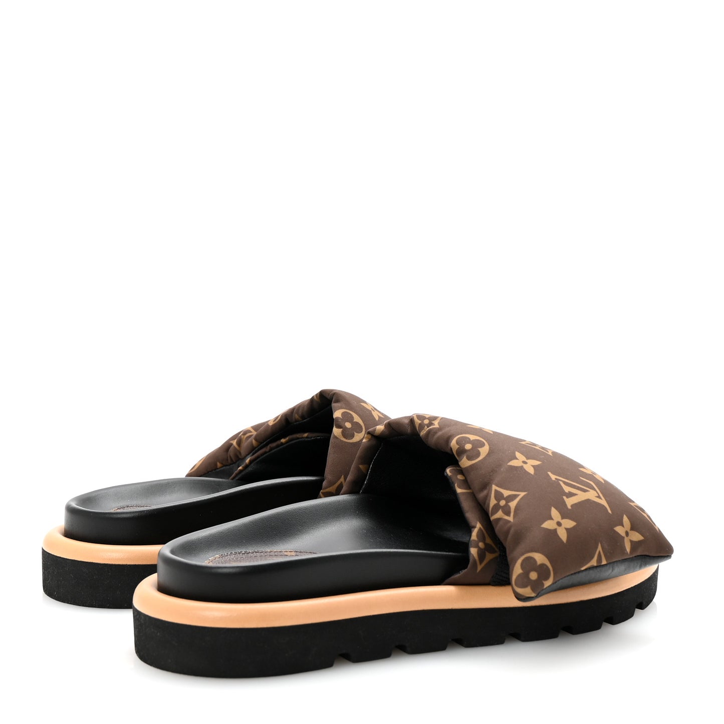 Nylon Monogram Pool Pillow Comfort Mule 39 Cacao Brown