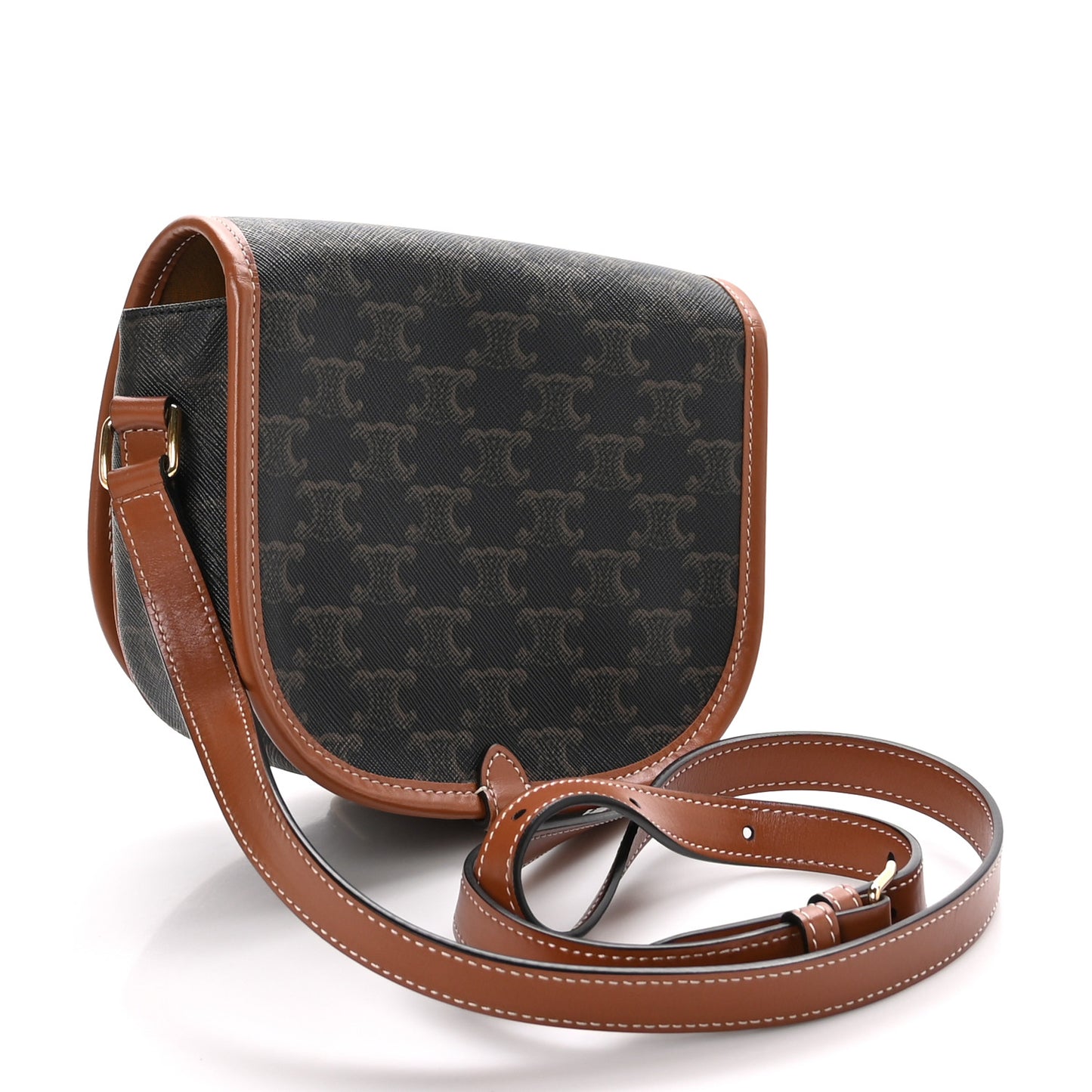 Triomphe Canvas Medium Folco Bag Tan