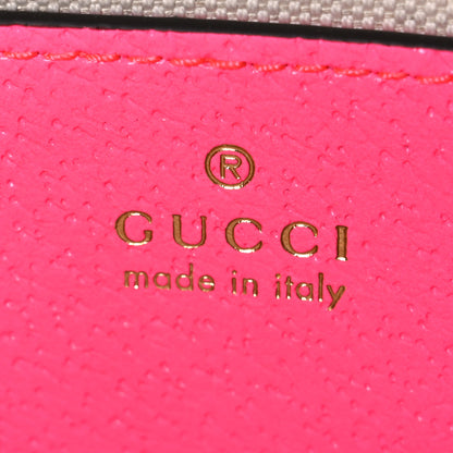 Gucci GG Supreme Monogram Textured Dollar Calfskin Web Ophidia Small Crossbody Bag Beige Ebony Fuchsia 6 of 10