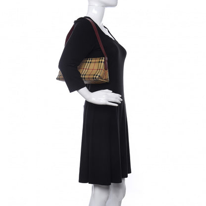 Burberry Haymarket Check Shoulder Bag Military Red 2 of 9