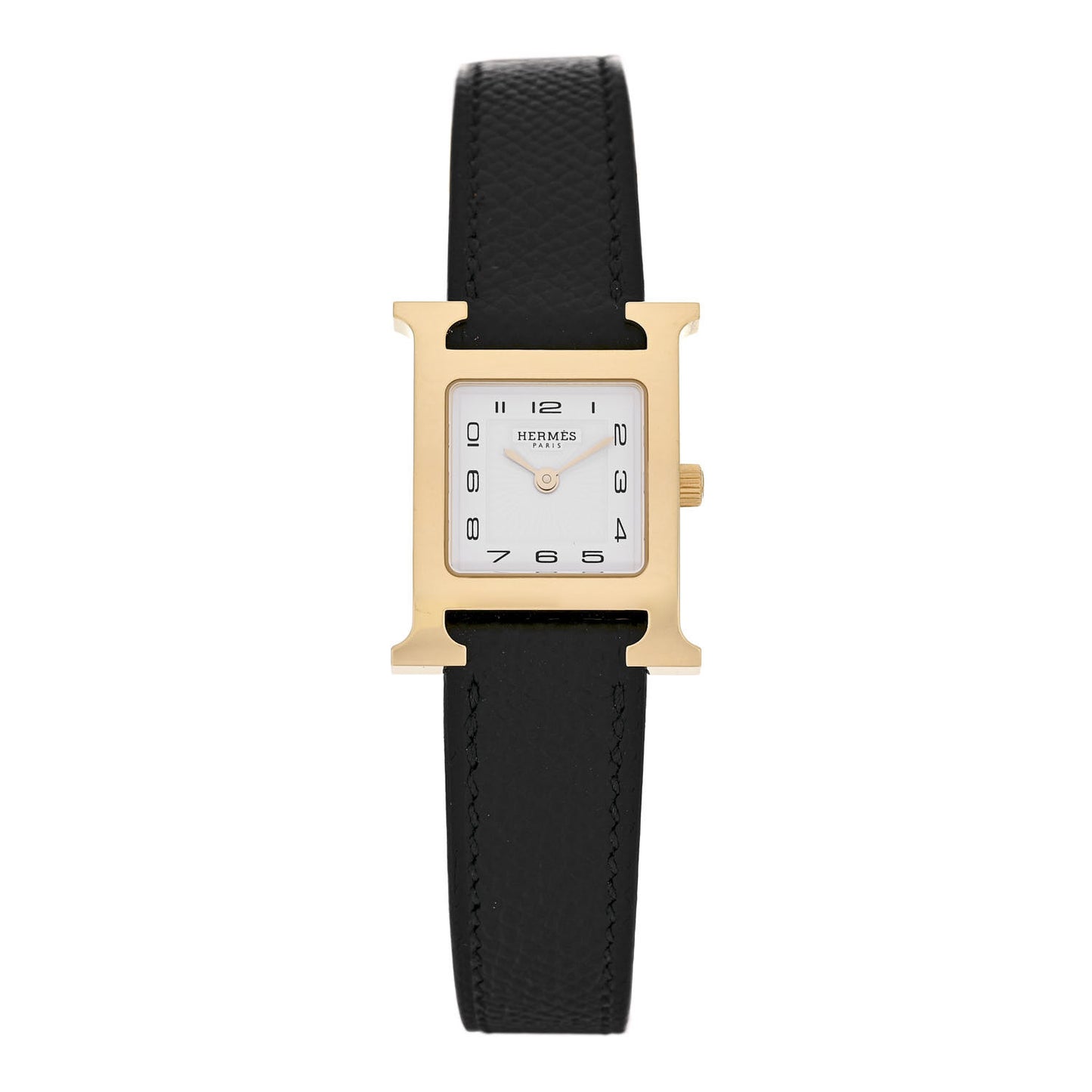Stainless Steel Epsom 21mm Heure H Hour Quartz Watch Noir