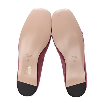 Gucci Velvet Etoile Pearl Embellished Loafers 38 Tibet Red 5 of 8