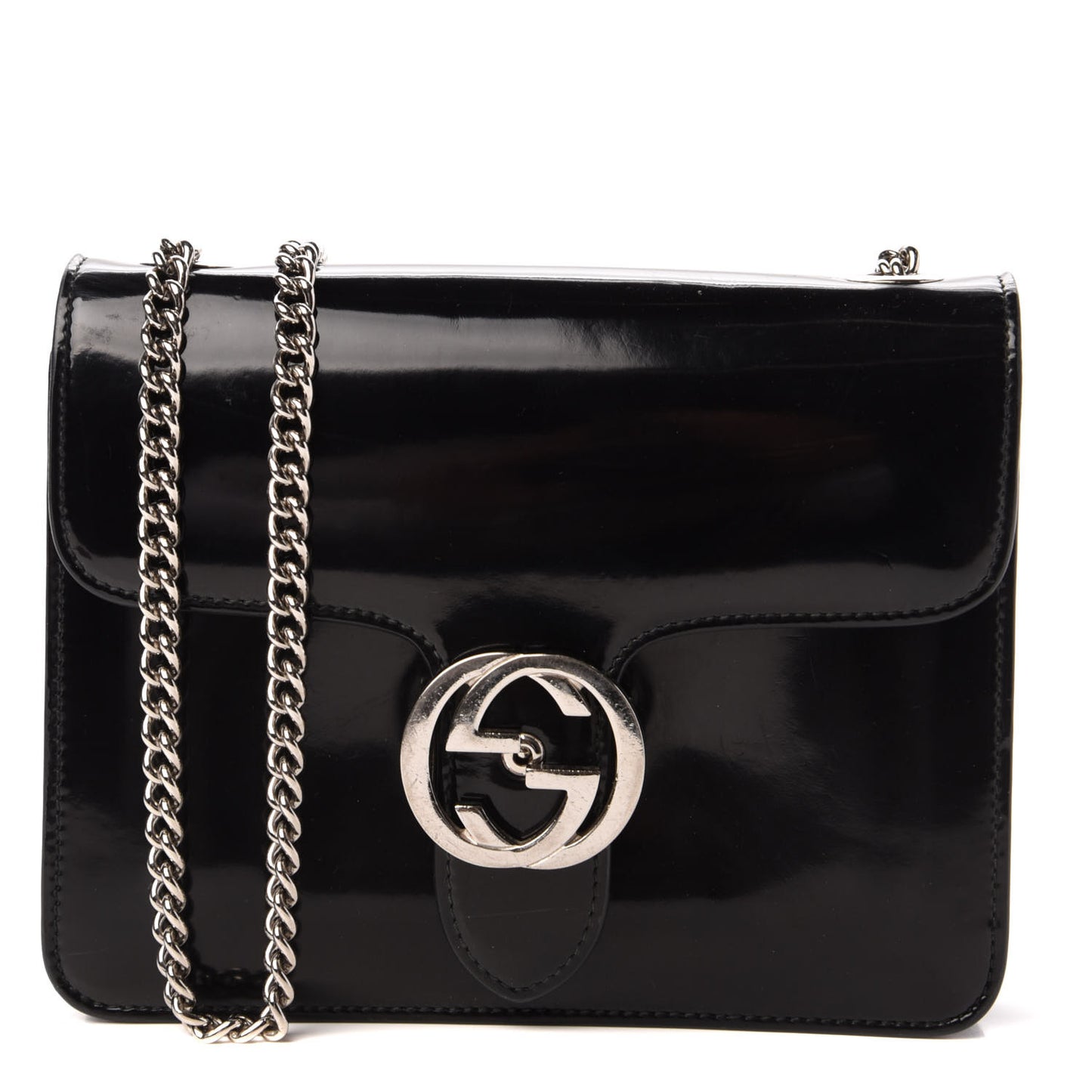Shade Lux Calfskin Small Interlocking G Shoulder Bag Black