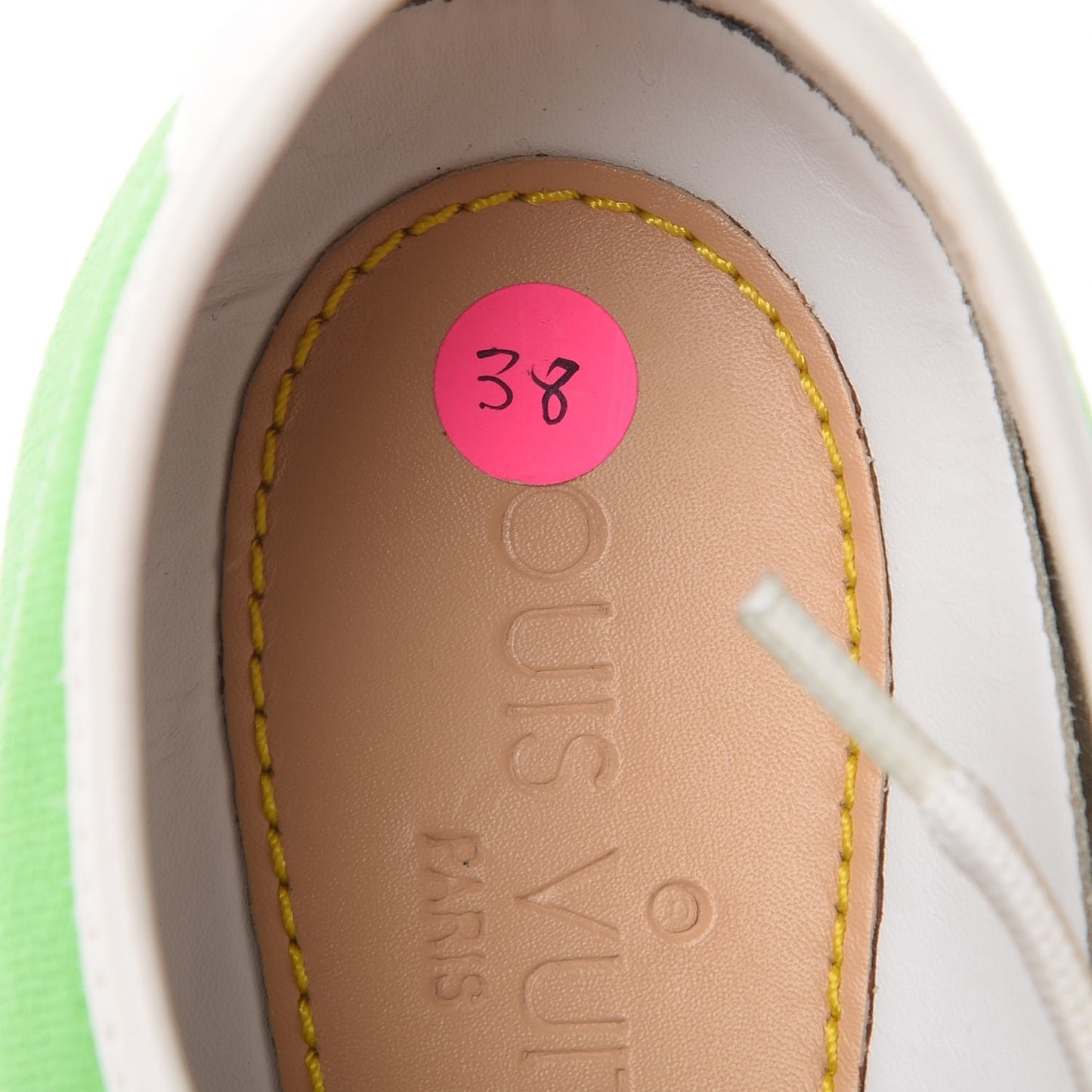 Canvas Calfskin Sneakers 38 Green