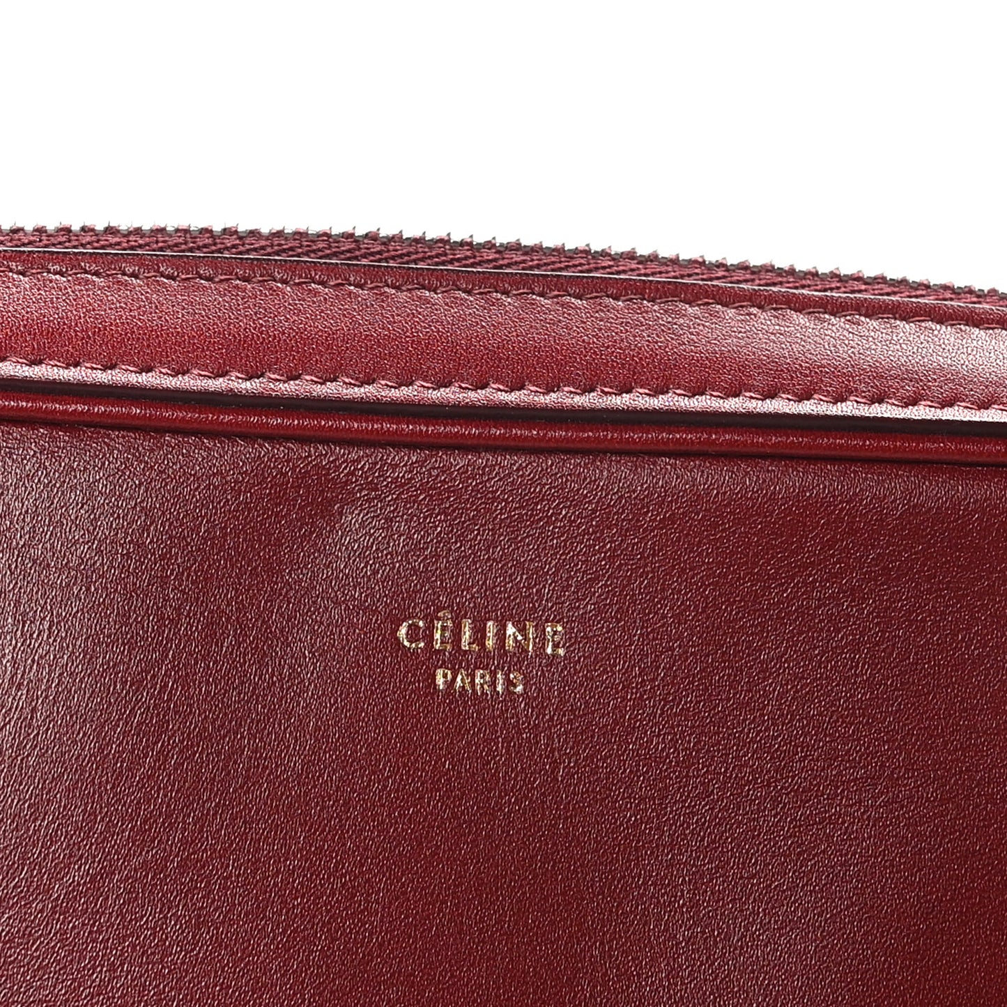 Nappa Calfskin Dragonne Pouch Clutch Rust